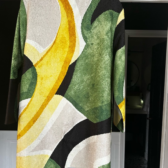 Chico's Green and Yellow Textured Cardigan - Picture 2 of 3